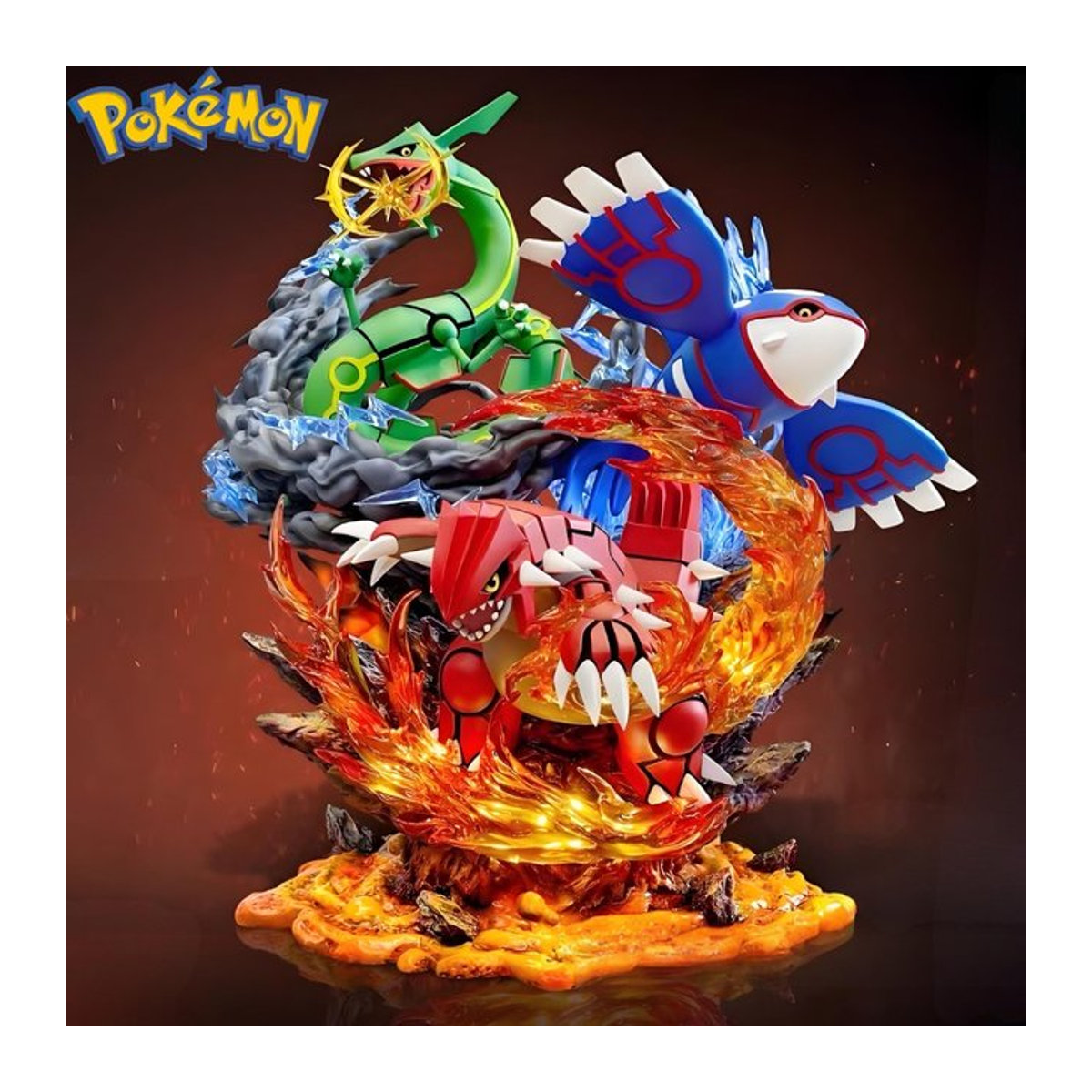 Pokemon Anime Sammelfigur Groudon Kyogre Rayquaza aus Kunststoff, mehrfarbig, Höhe: 35 cm - Bild 1