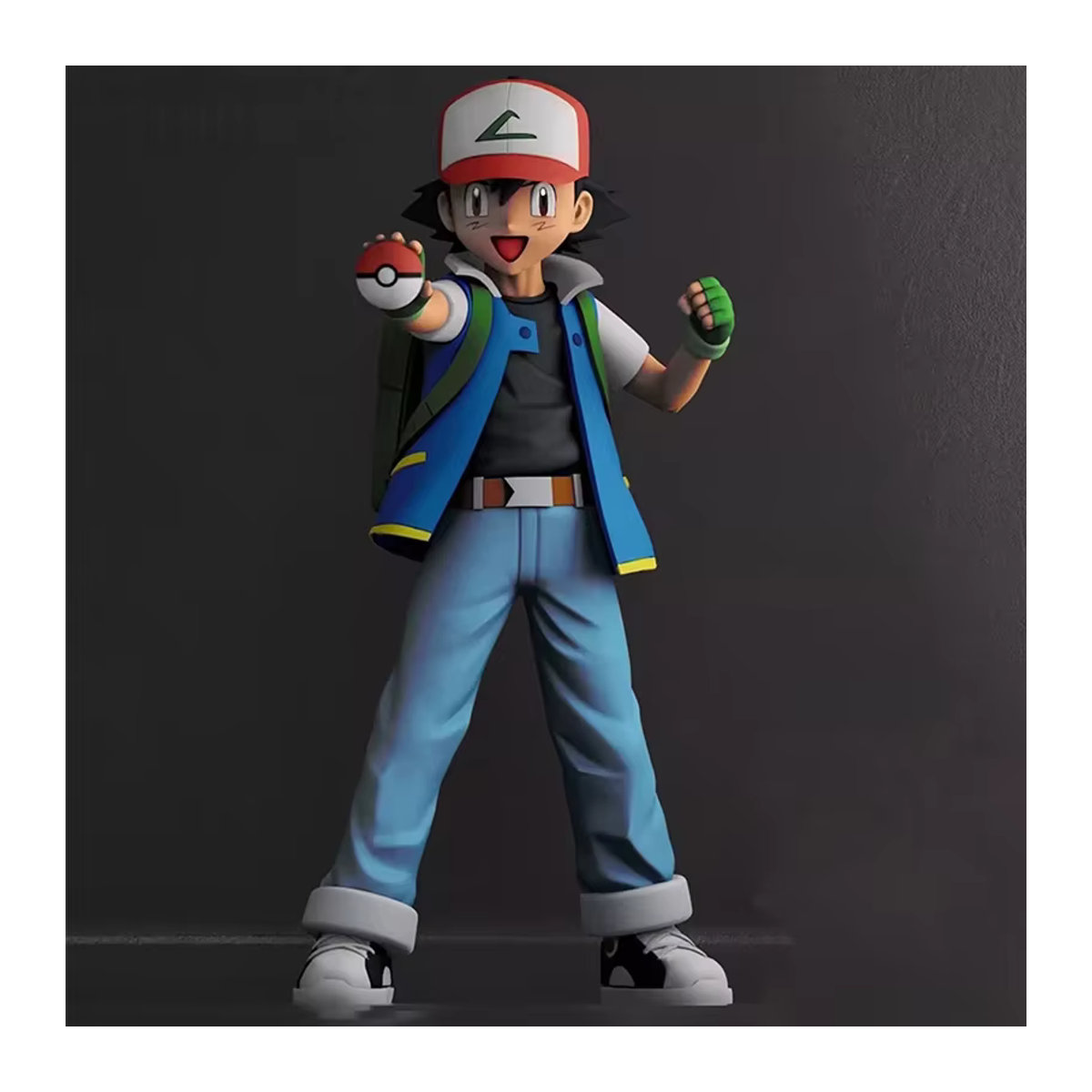 Pokemon Ash Ketchum Anime Figur aus Kunststoff, mehrfarbig, Höhe: 13 cm - Bild 2