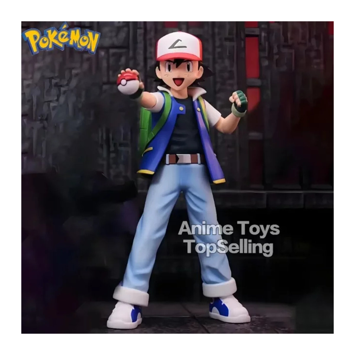 Pokémon Ash Ketchum Anime Figur aus PVC, mehrfarbig, Höhe: 13 cm - Bild 1