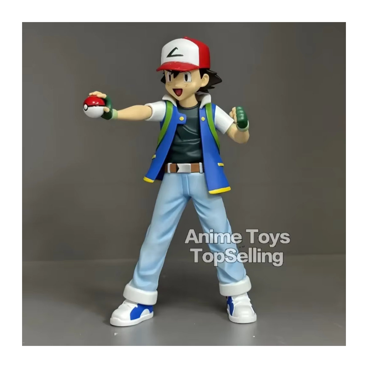 Pokémon Ash Ketchum Anime Figur aus PVC, mehrfarbig, Höhe: 13 cm - Bild 2