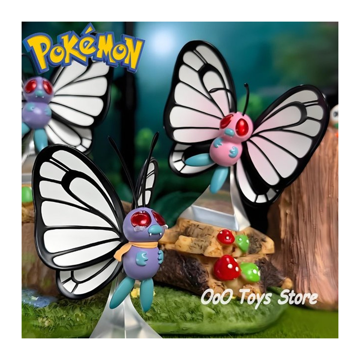 Pokemon Butterfree Anime Figur aus Kunststoff, mehrfarbig, Höhe: 6,5 cm - Bild 1
