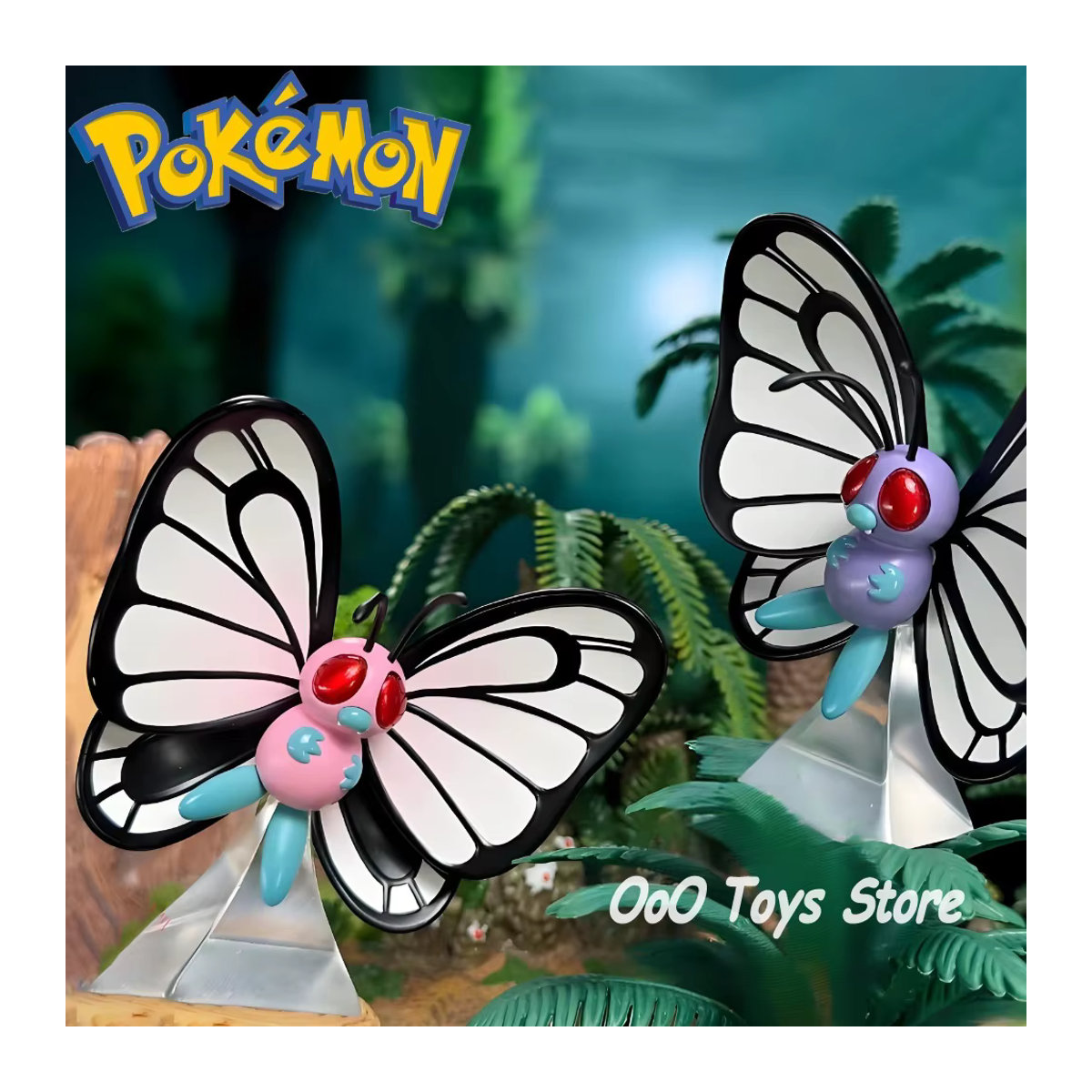 Pokemon Butterfree Anime Figur aus Kunststoff, mehrfarbig, Höhe: 6,5 cm - Bild 2