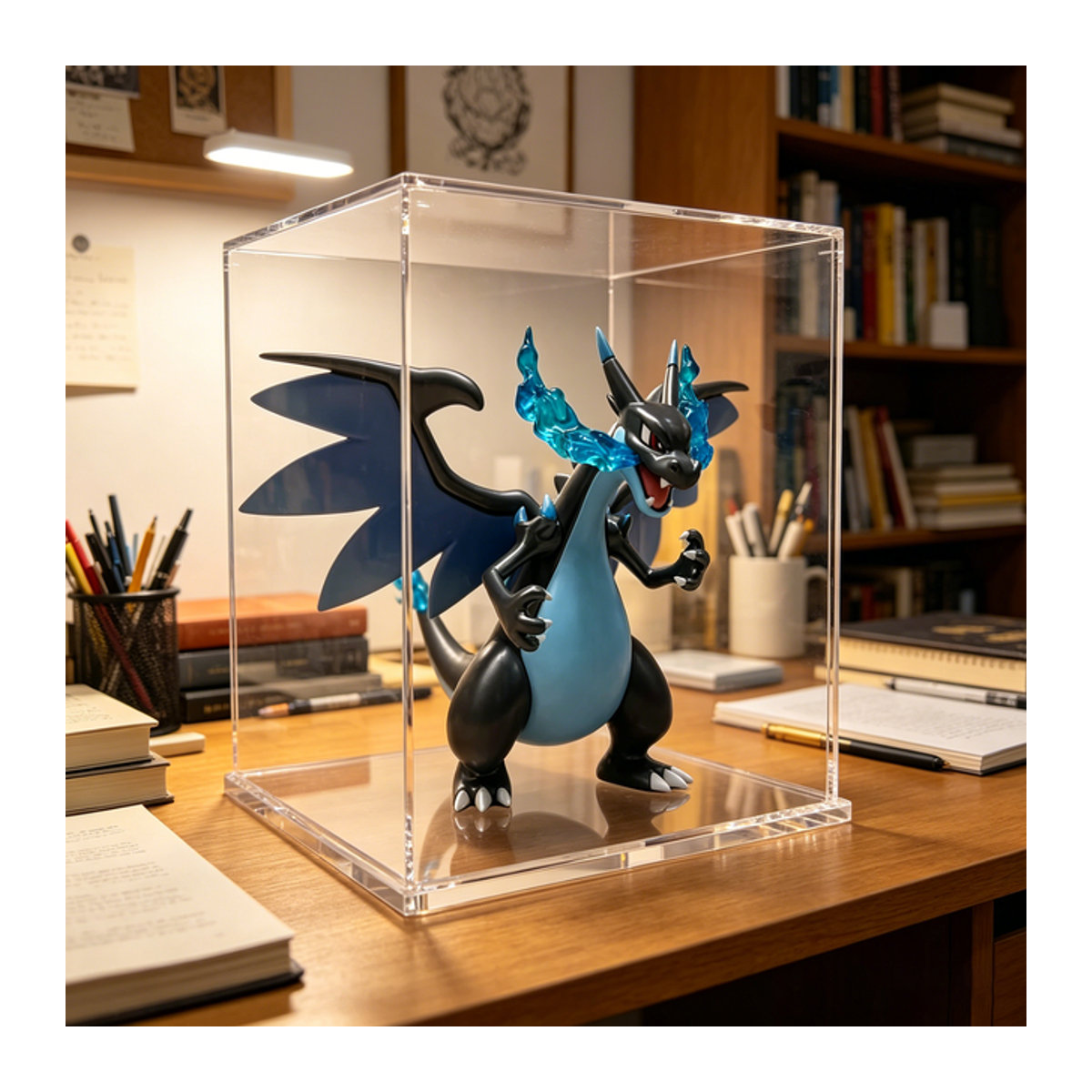 Pokemon Mega Charizard X Figur aus Kunststoff, mehrfarbige Drachen Statue, Höhe: 11 cm - Bild 1