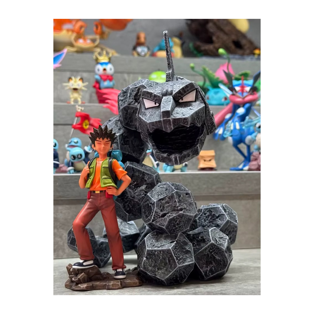 Pokemon Onix Anime Figur in Grau, PVC Statue als Desktop Ornament und Sammlermodell, Höhe: 14 cm - Bild 3