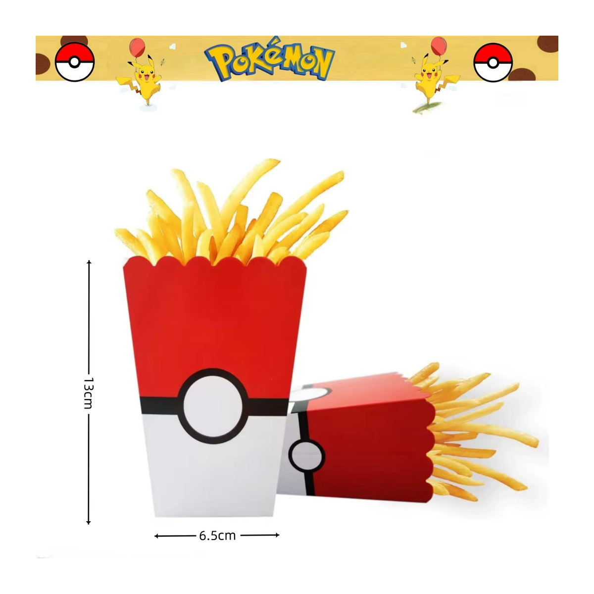 Pokemon Pikachu Popcorn Box aus Papier für Kinder Geburtstagsdekorationen mehrfarbig - Bild 3