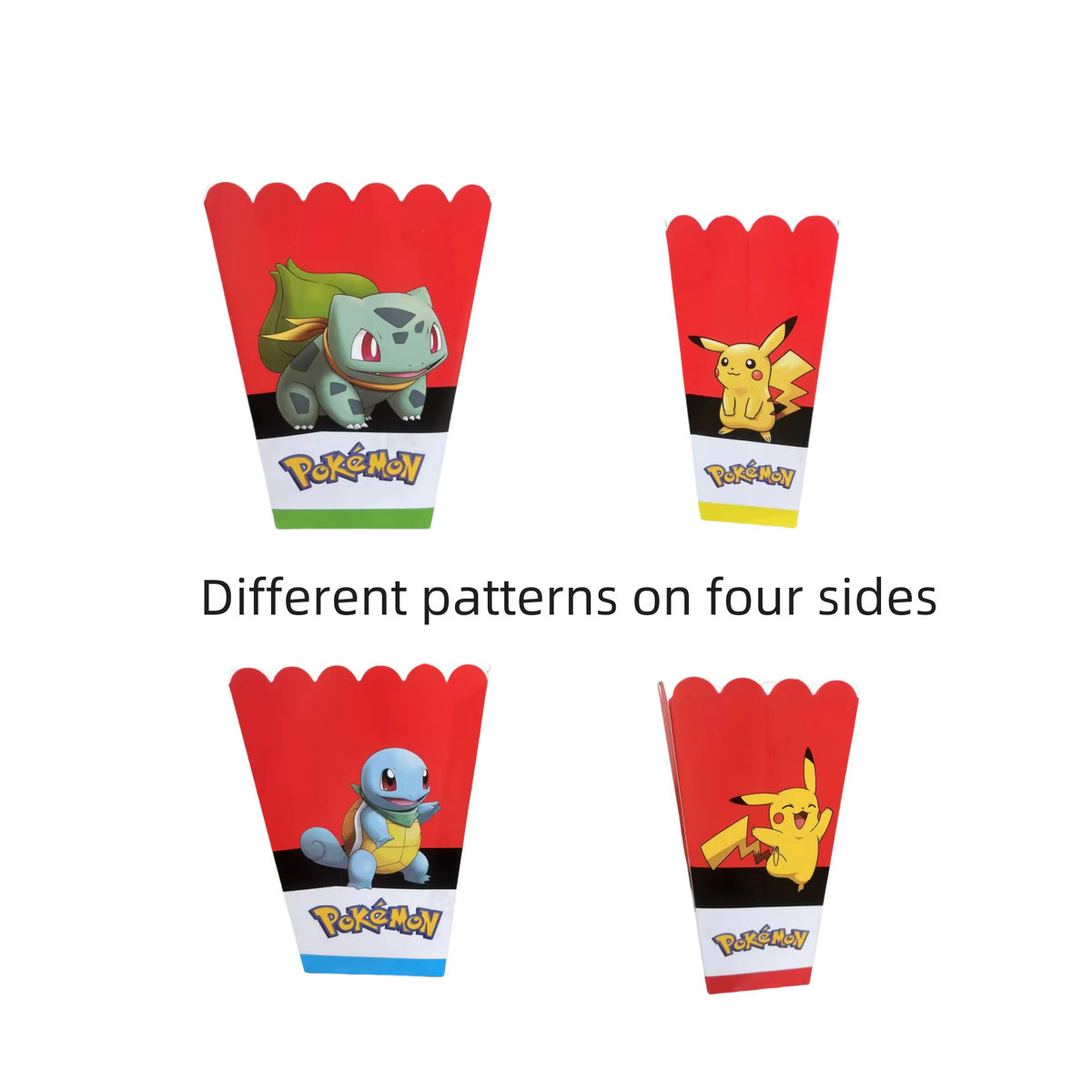 Pokemon Pikachu Popcorn Box aus Papier für Kinder Geburtstagsdekorationen mehrfarbig - Bild 4