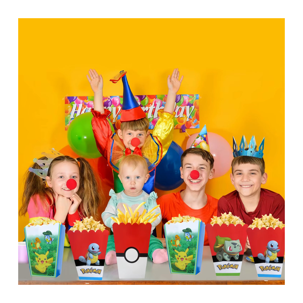 Pokemon Pikachu Popcorn Box aus Papier für Kinder Geburtstagsdekorationen mehrfarbig - Bild 5