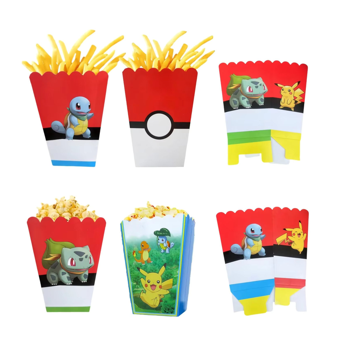 Pokemon Pikachu Popcorn Box aus Papier für Kinder Geburtstagsdekorationen mehrfarbig - Bild 6