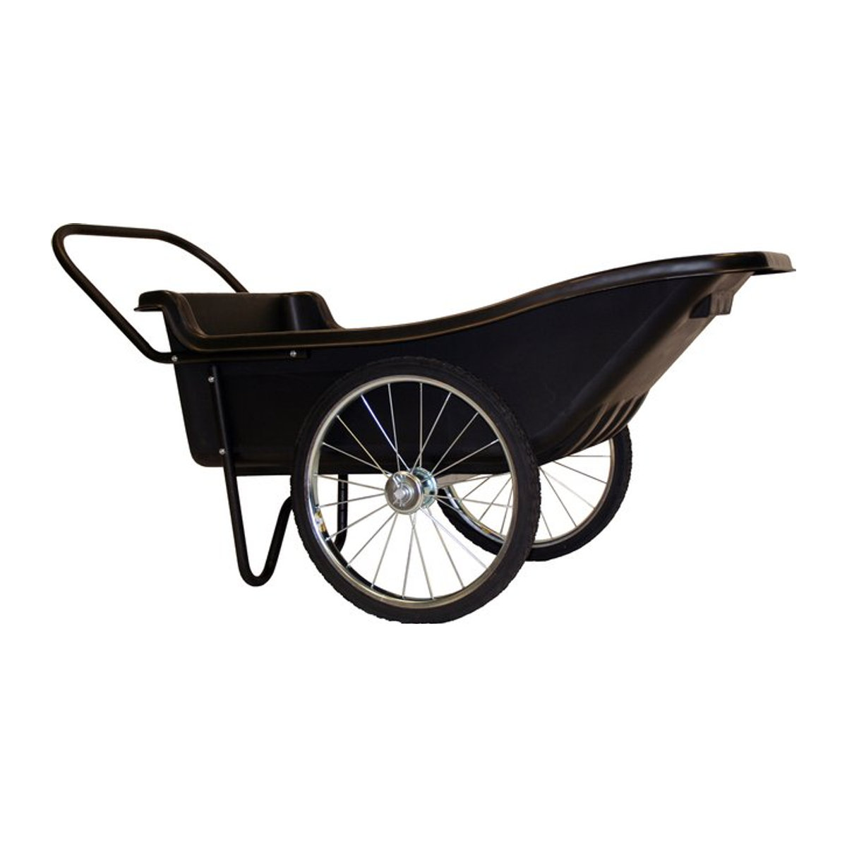 Polar Schubkarre Premium Schwarz 283 l aus Kunststoff und Stahl mit Gummi Rad B/T/H: 165 x 74 x 74 cm - Bild 1