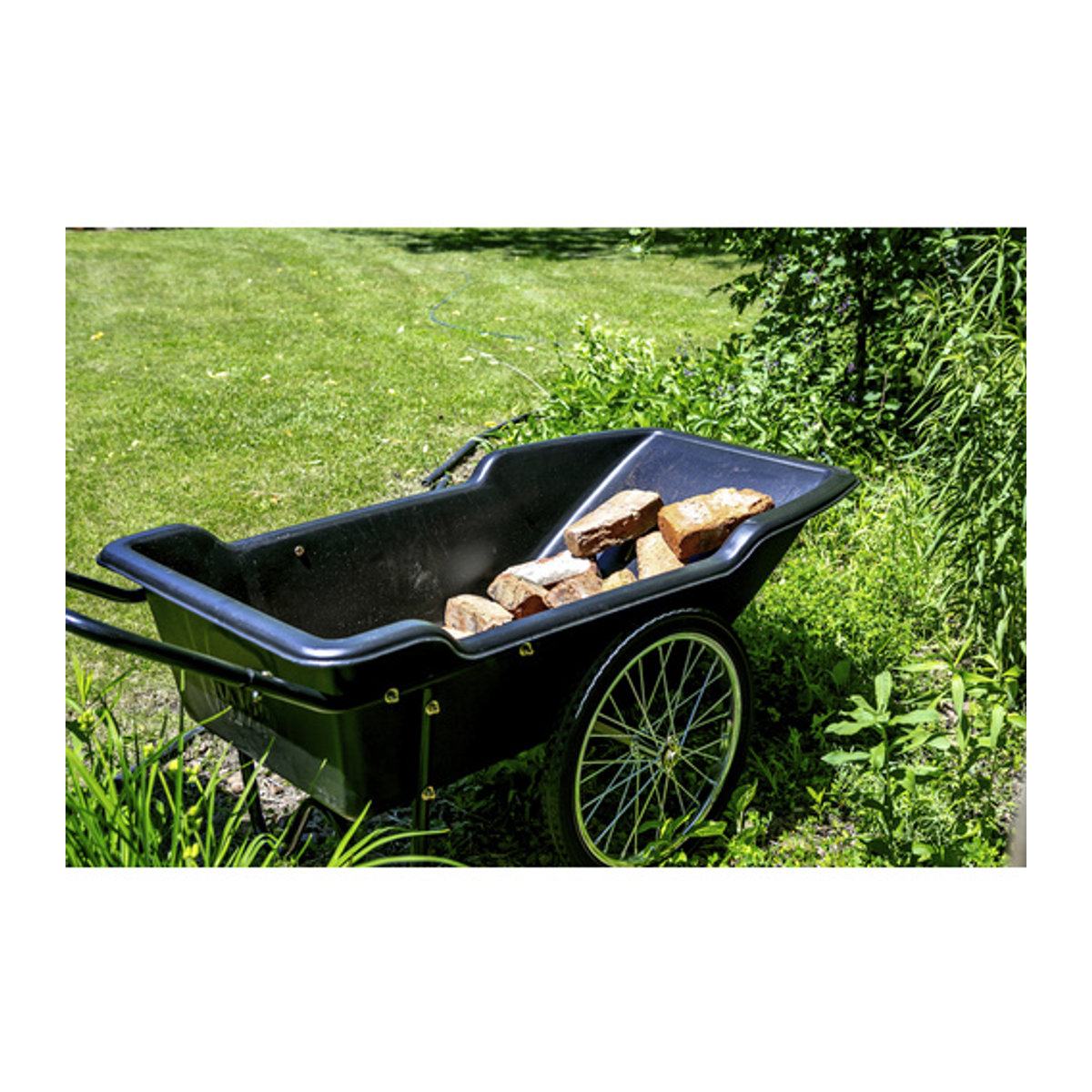 Polar Schubkarre Premium Schwarz 283 l aus Kunststoff und Stahl mit Gummi Rad B/T/H: 165 x 74 x 74 cm - Bild 6