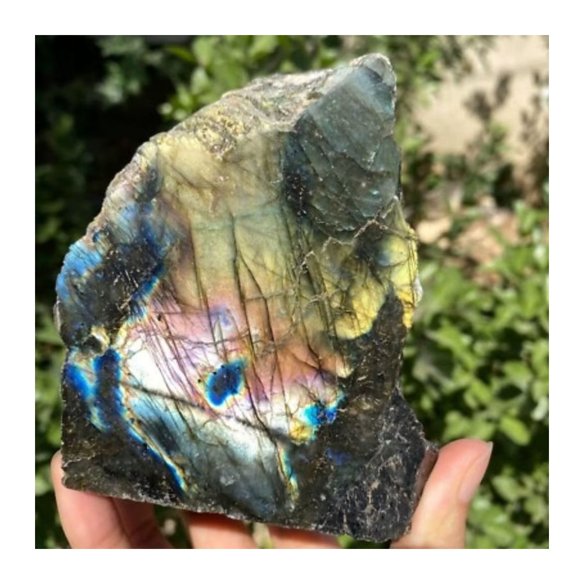Polierte Labradorit-Scheibe von CrystalHola in Mehrfarbig, unregelmäßiger natürlicher Labradorit-Stein zur Dekoration - Bild 5