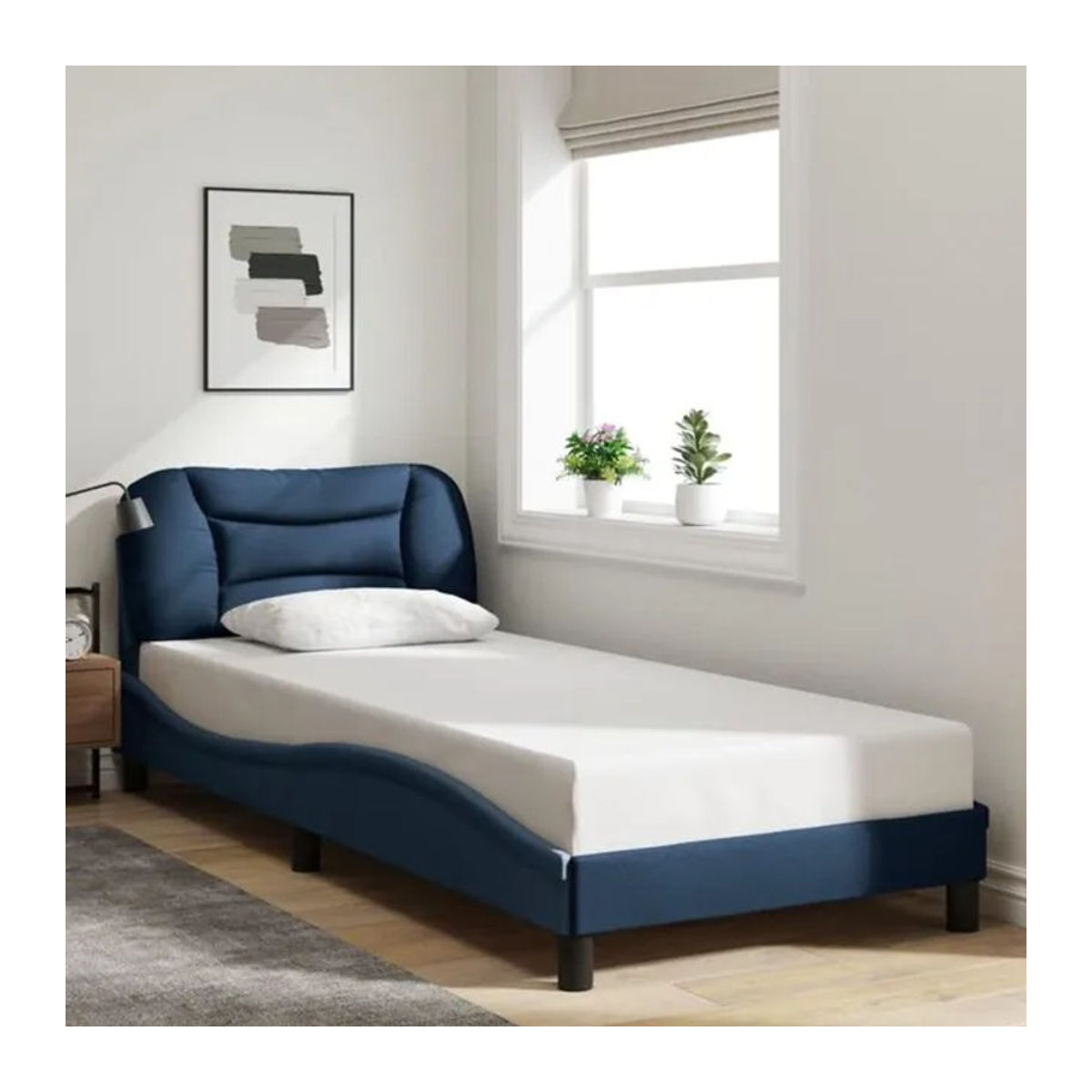 Polsterbett hvar von vidaxl in Blau mit Metallgestell, B/T/H: 90 x 200 cm - Bild 1