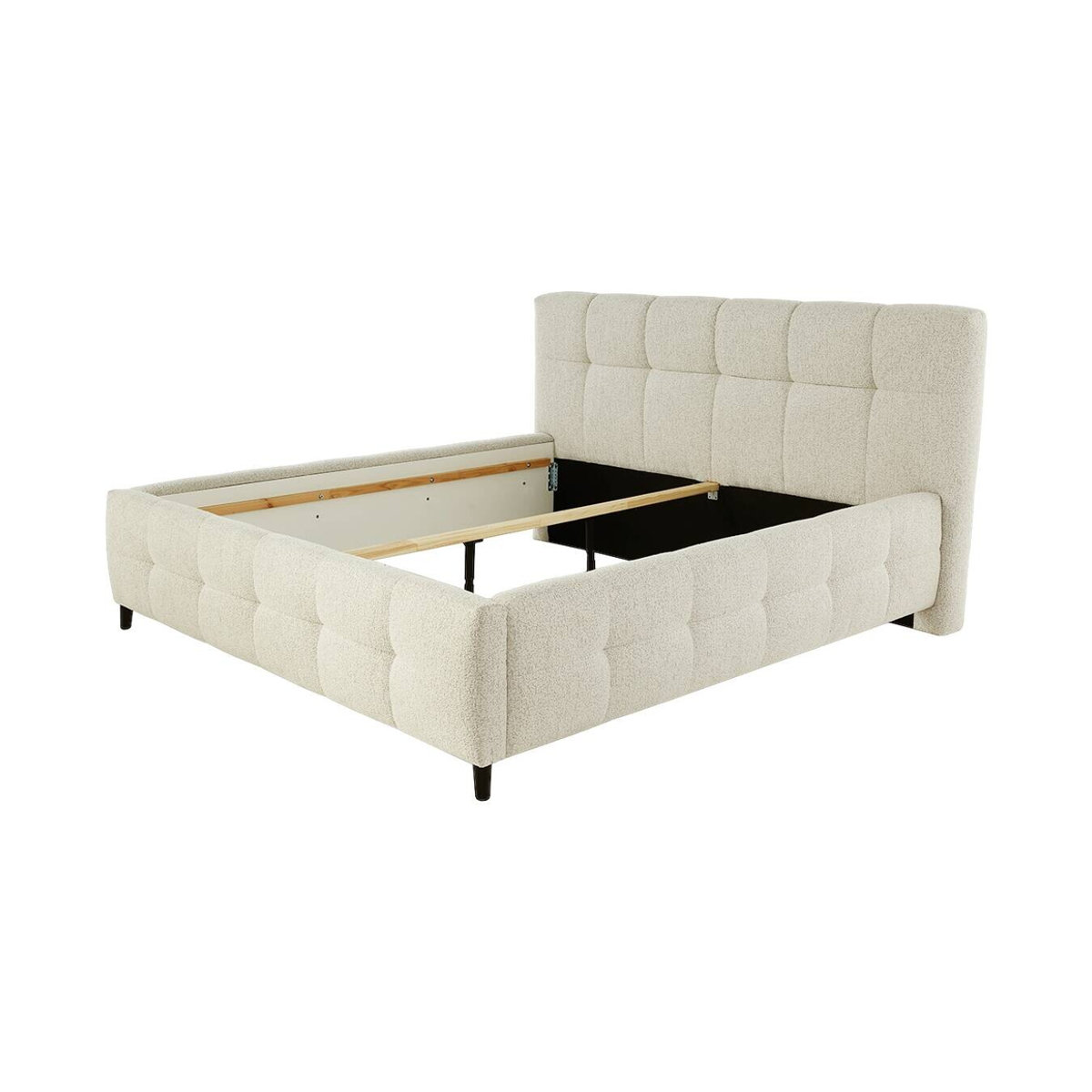Polsterbett Lucy in Beige aus Bouclé und Polyester, B/L: 180 x 200 cm - Bild 2