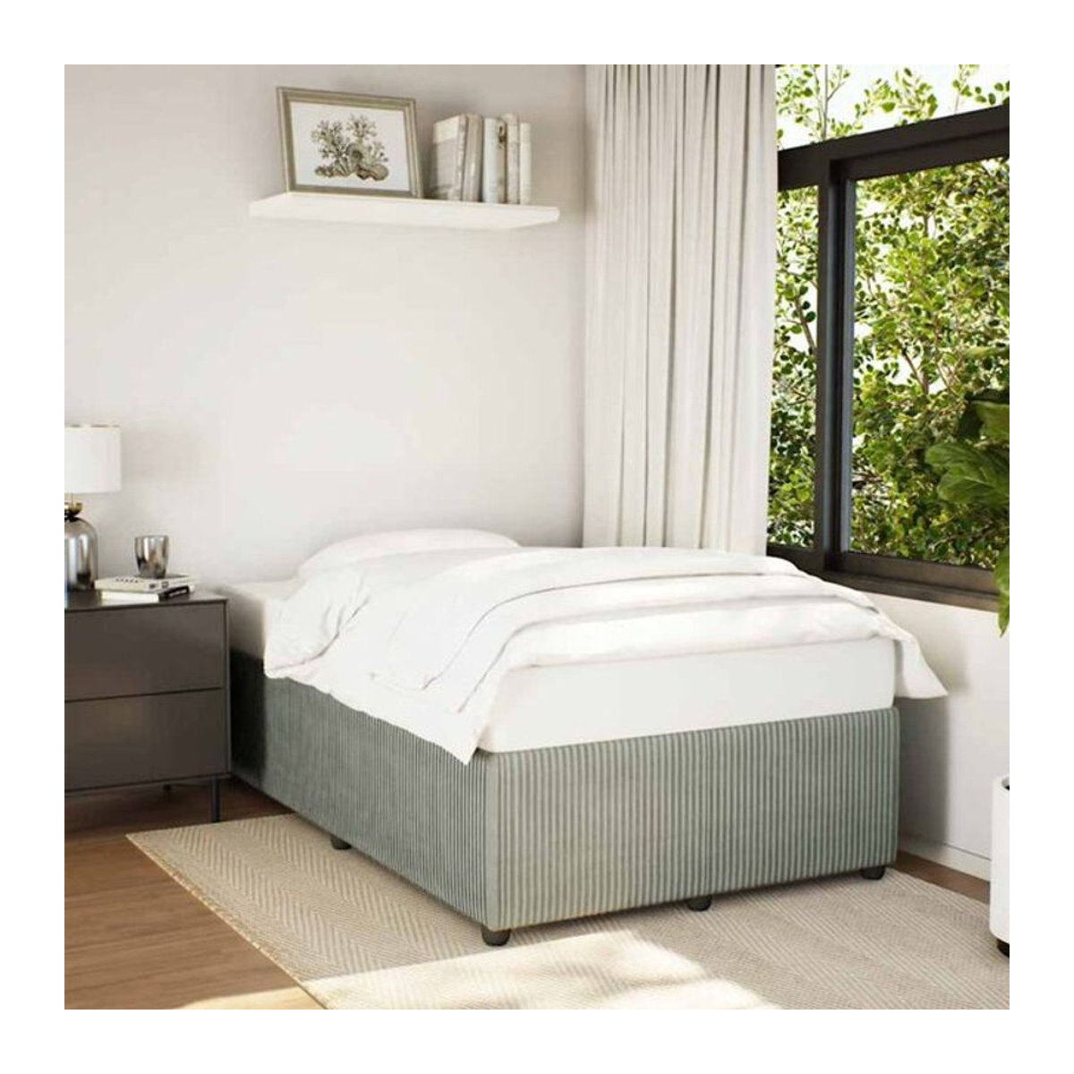 Polsterbett Vidaxl aus Samt und Holzwerkstoff in Grau, B/T/H: 120 x 200 x 46 cm - Bild 1