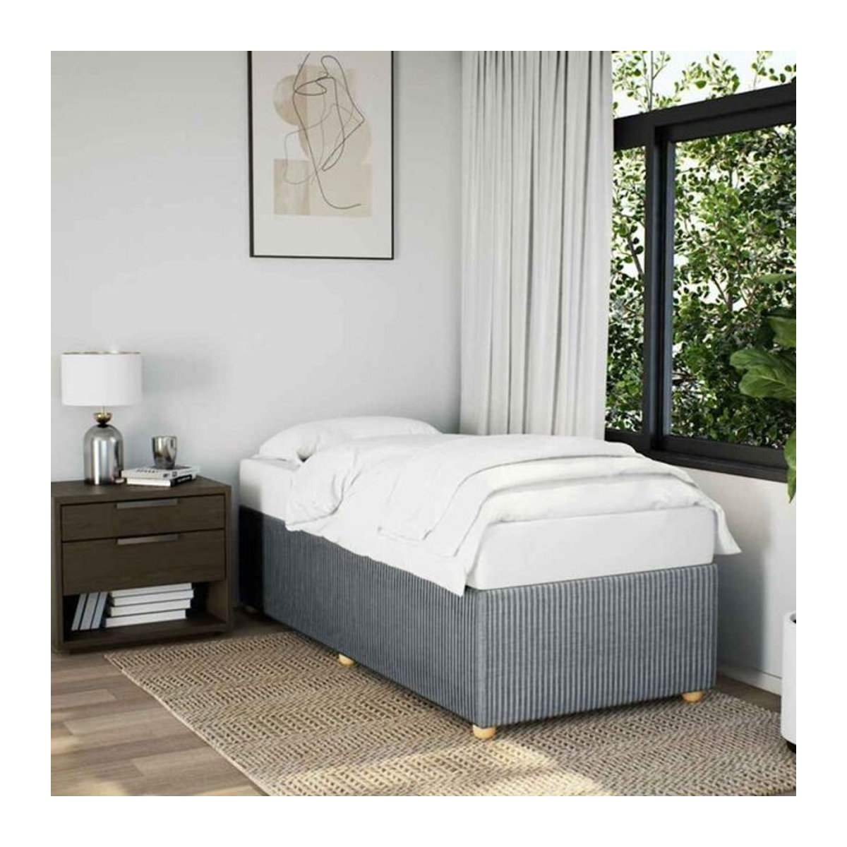 Polsterbett Vidaxl aus Stoff in Grau, B/T: 90 x 200 cm - Bild 1