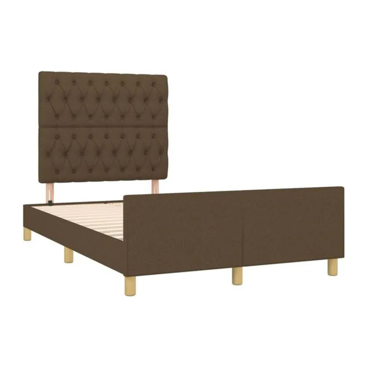 Polsterbett vidaxl aus Stoff und Holzwerkstoff in Braun, B/T/H: 120 x 190 cm - Bild 1