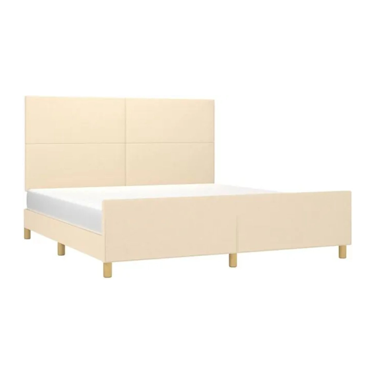 Polsterbett vidaxl aus Stoff und Massivholz in Beige, B/T/H: 160 x 200 x 128 cm - Bild 1