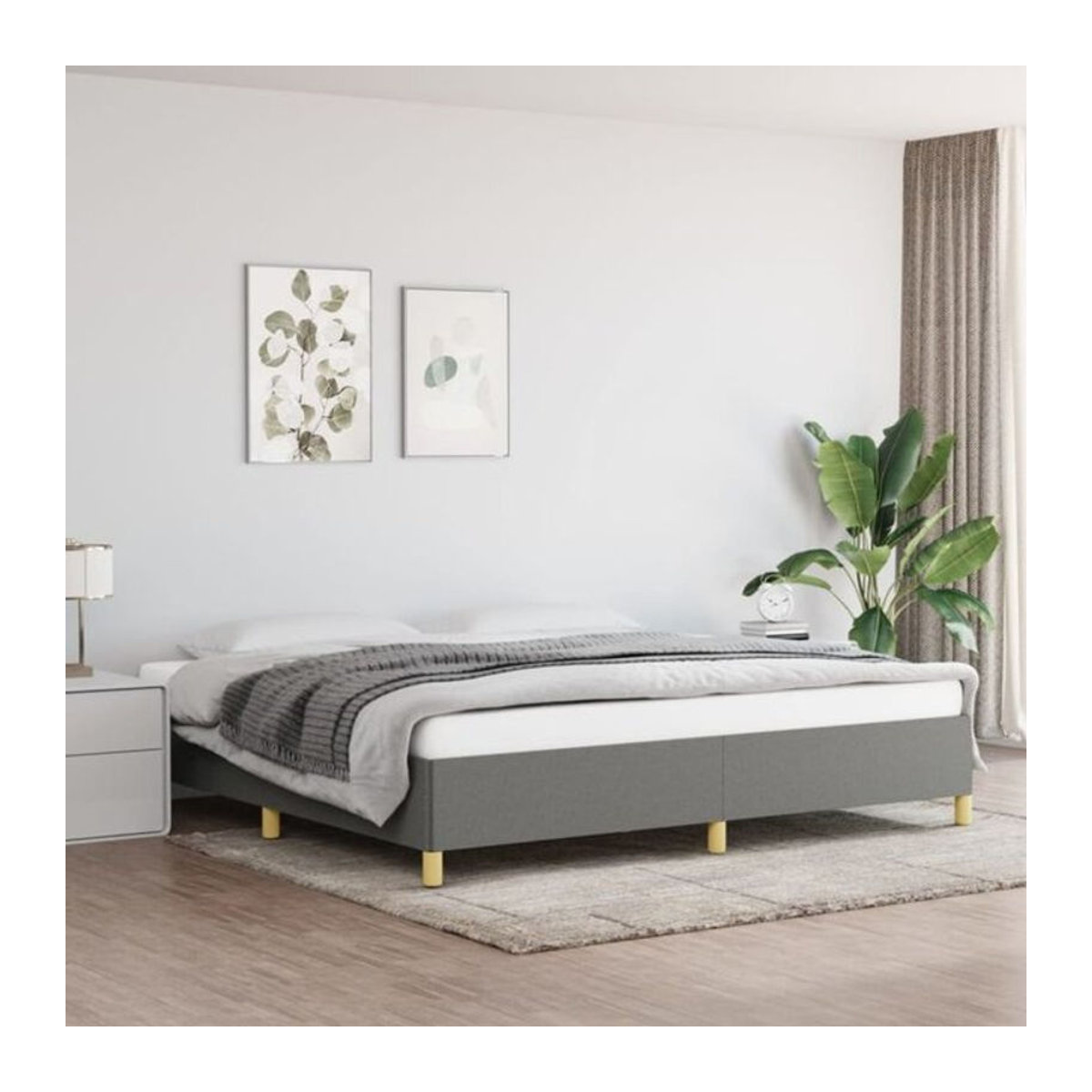 Polsterbett vidaxl in Anthrazit aus Stoff und Holzwerkstoff, B/T: 200 x 200 cm - Bild 1