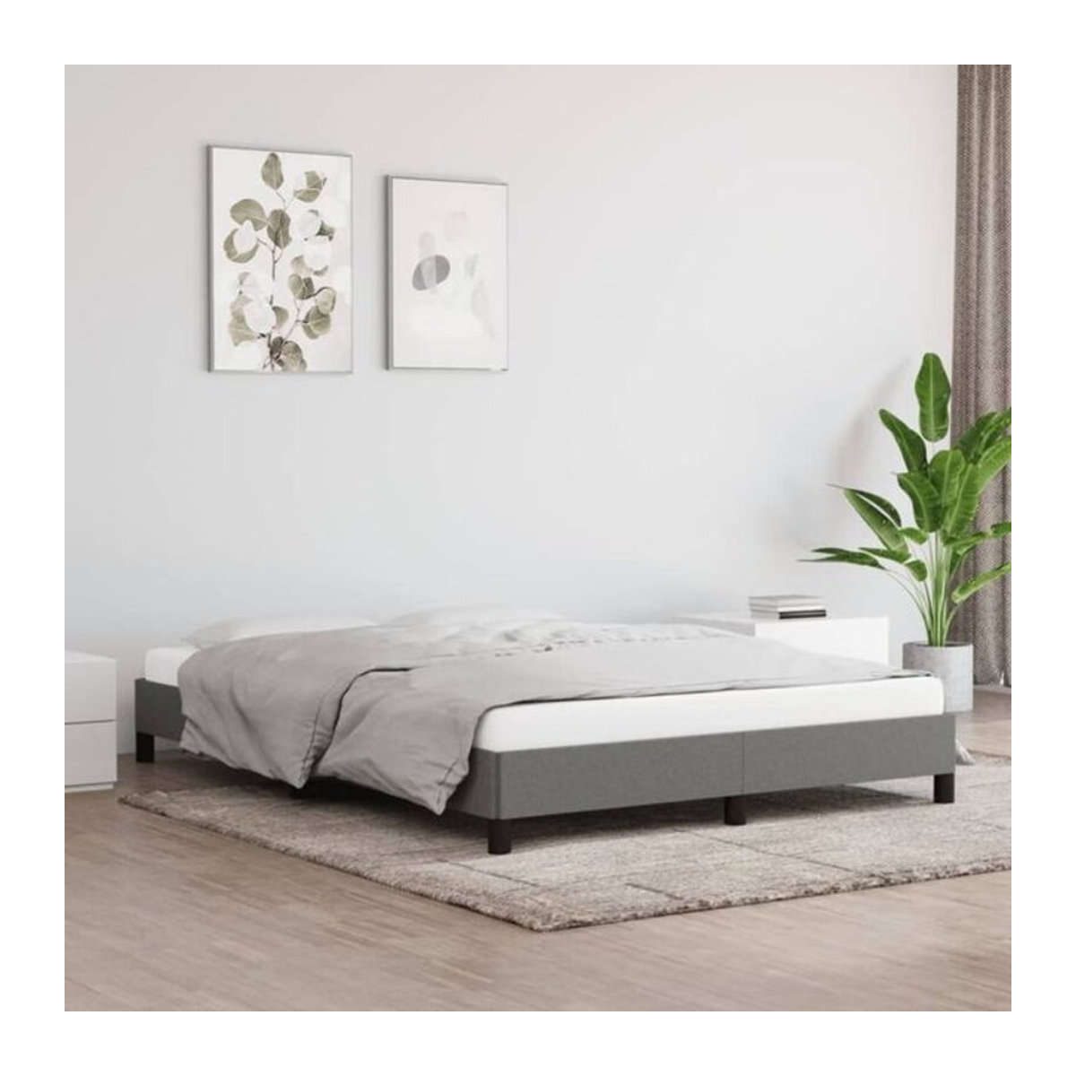 Polsterbett vidaxl in Anthrazit aus Stoff und Holzwerkstoff, B/T/H: 140 x 200 cm - Bild 1