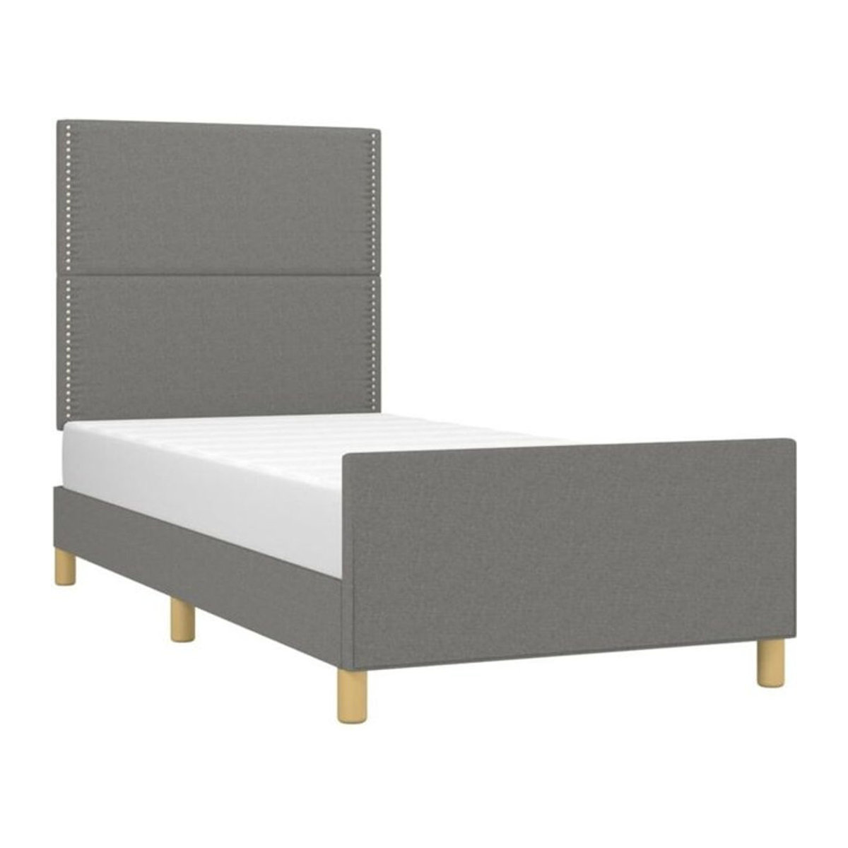 Polsterbett vidaxl in Anthrazit aus Stoff und Holzwerkstoff, B/T/H: 90 x 190 x 128 cm - Bild 1