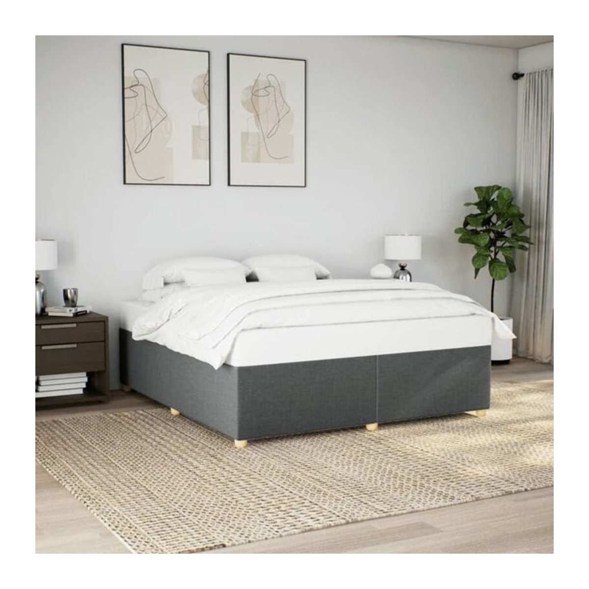 Polsterbett vidaxl in Anthrazit Grau aus Stoff B/T: 180 x 200 cm - Bild 1