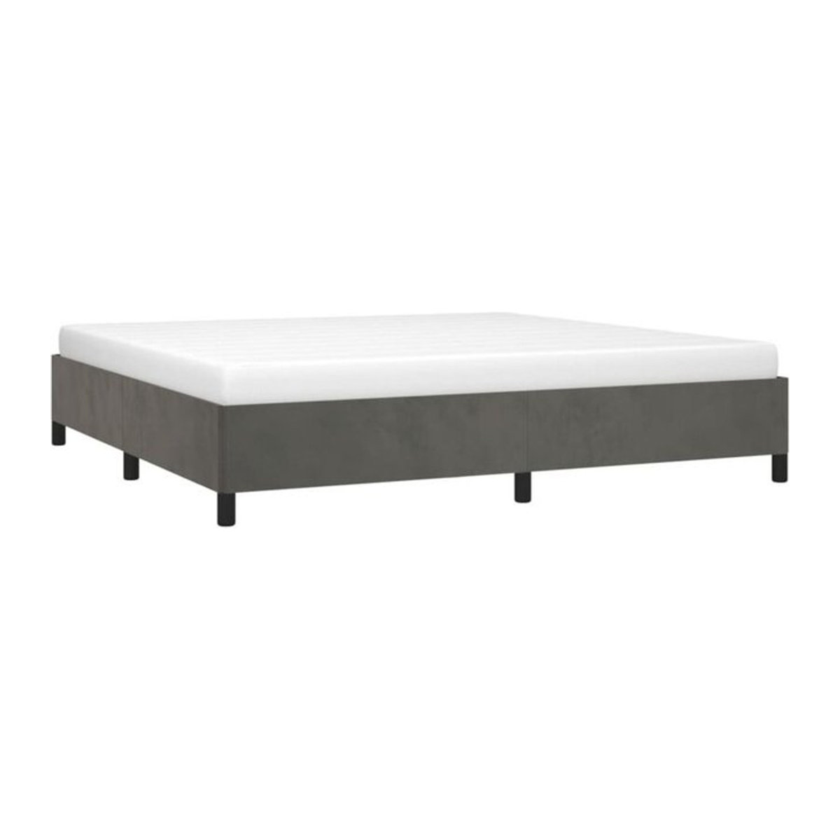 Polsterbett Vidaxl in Anthrazit und Grau aus Samt und Holzwerkstoff, B/T/H: 200 x 200 x 203 cm - Bild 1