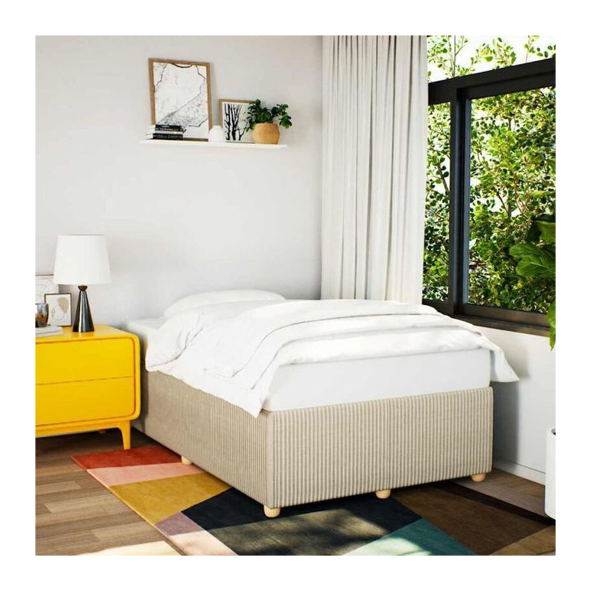 Polsterbett vidaxl in Beige aus Stoff und Holzwerkstoff, B/T: 120 x 190 cm - Bild 1