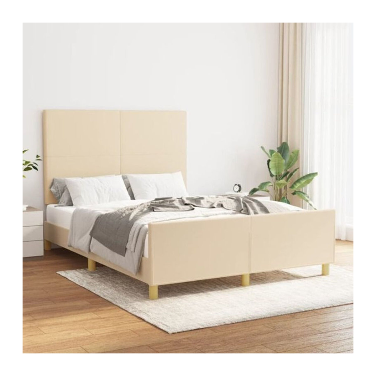 Polsterbett vidaxl in Beige aus Stoff und Holzwerkstoff, B/T/H: 140 x 190 x 128 cm - Bild 1