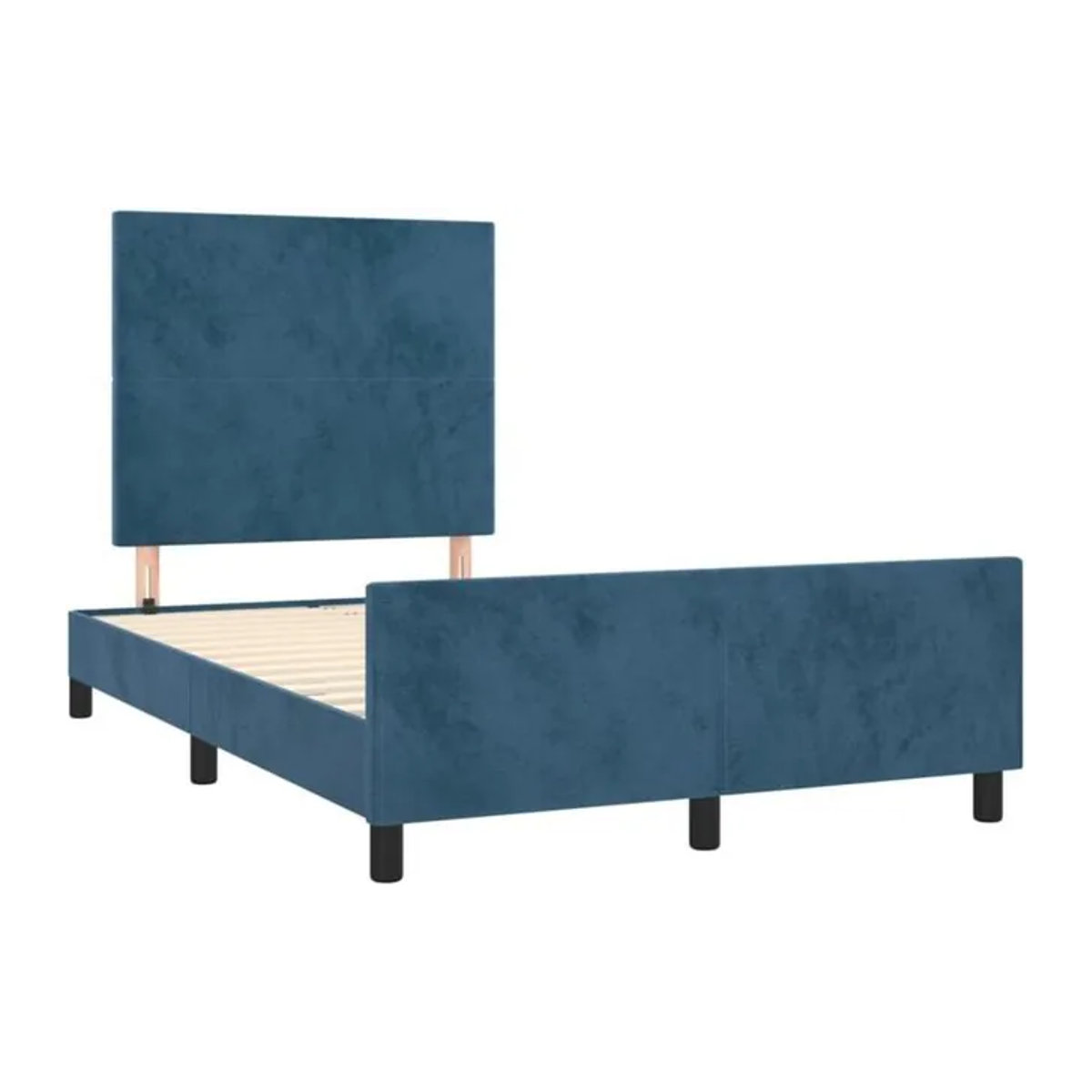Polsterbett Vidaxl in Blau aus Samt und Holzwerkstoff, B/T: 120 x 190 cm - Bild 1