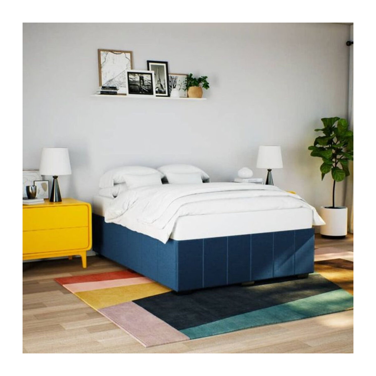 Polsterbett vidaxl in Blau aus Stoff und Holzwerkstoff B/T/H: 140 x 200 cm - Bild 1