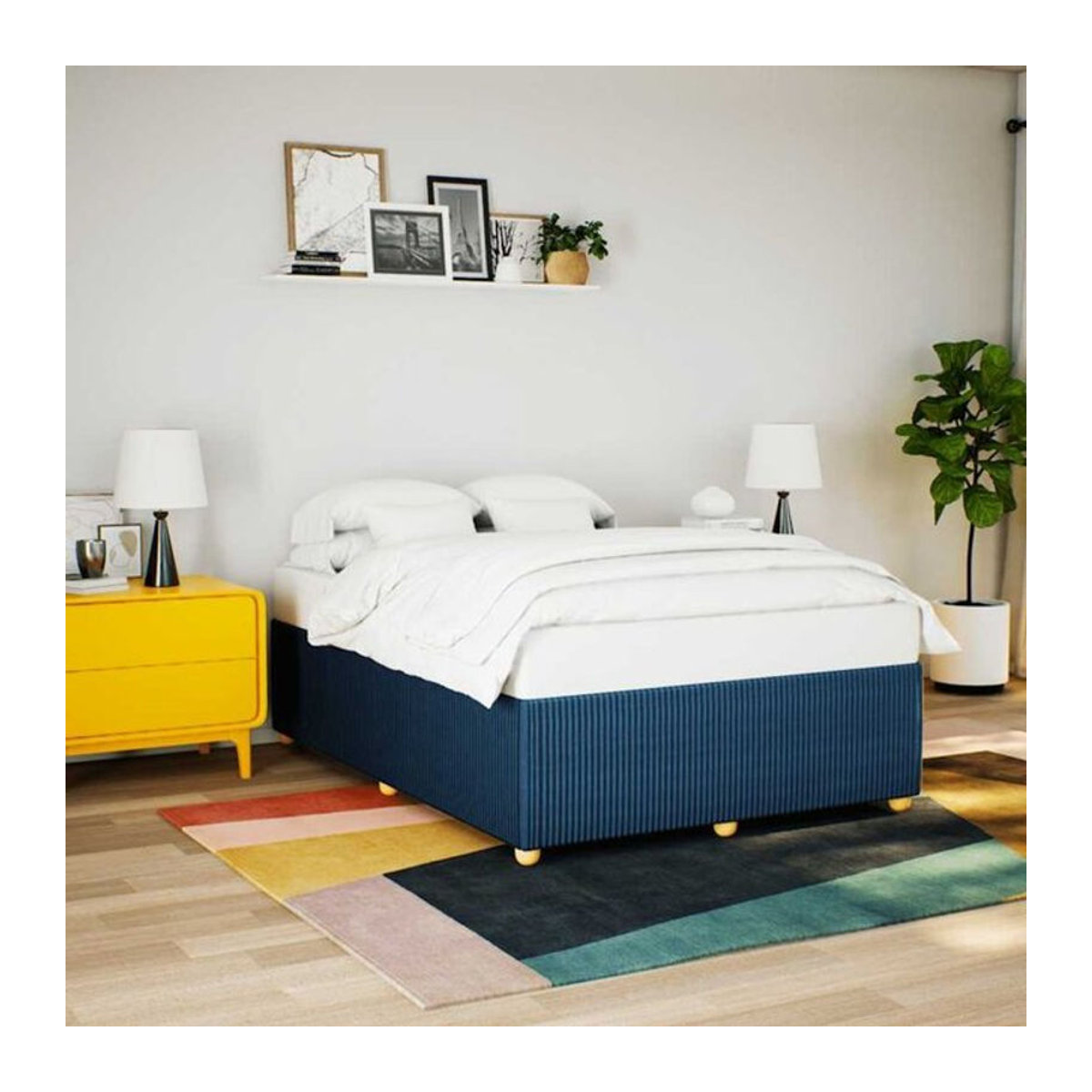 Polsterbett Vidaxl in Blau aus Stoff und Kiefer, B/T: 160 x 200 cm - Bild 1