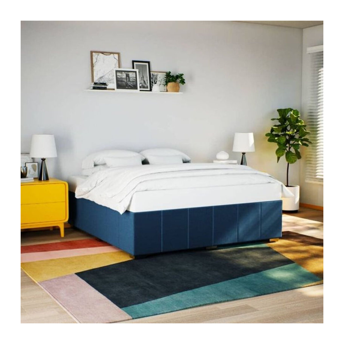 Polsterbett Vidaxl in Blau aus Stoff und Kiefer, B/T: 200 x 200 cm - Bild 1