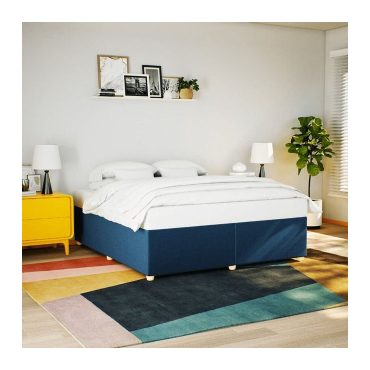 Polsterbett Vidaxl in Blau aus Stoff und Kiefer, B/T: 200 x 200 cm - Bild 1