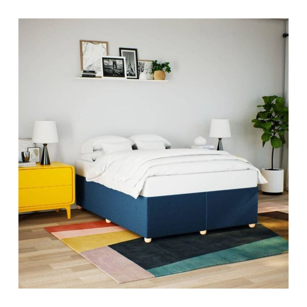 Polsterbett Vidaxl in Blau aus Stoff und Massivholz, B/T: 160 x 200 cm - Bild 1