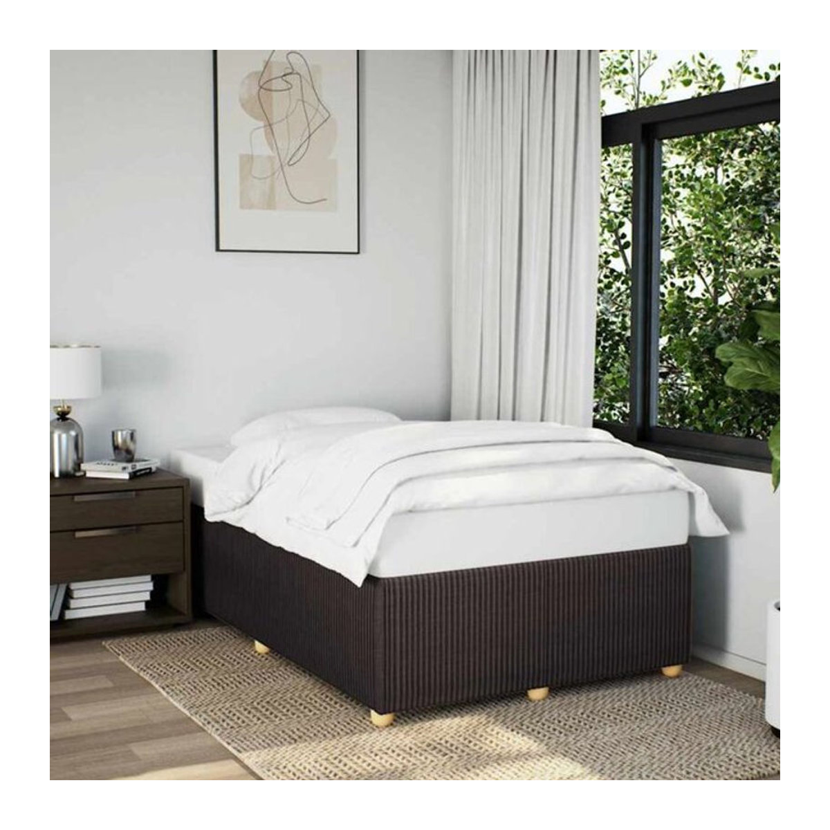 Polsterbett vidaxl in Braun aus Stoff und Holz, B/T: 120 x 200 cm - Bild 1
