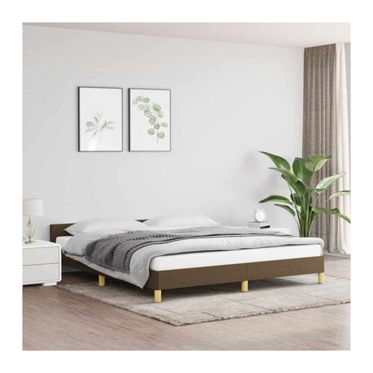 Polsterbett vidaxl in Braun aus Stoff und Holzwerkstoff, B/T/H: 160 x 200 cm - Bild 1