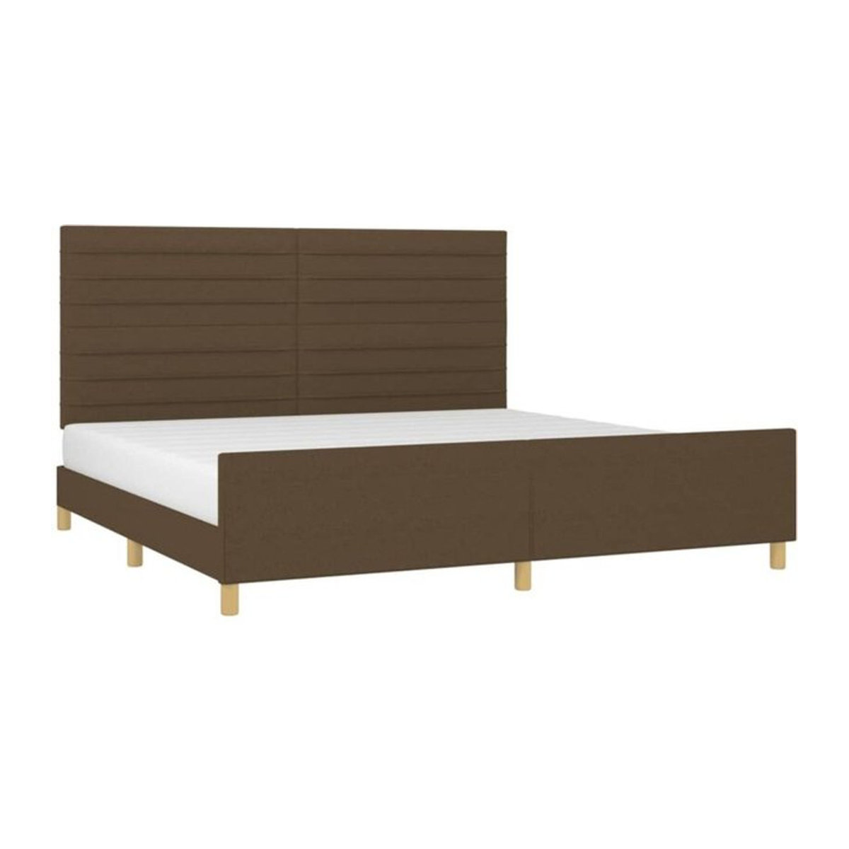 Polsterbett vidaxl in Braun aus Stoff und Holzwerkstoff, B/T/H: 200 x 200 x 128 cm - Bild 1