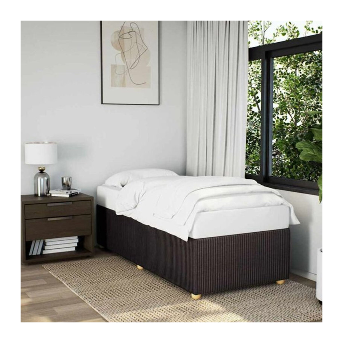 Polsterbett vidaxl in Braun aus Stoff und Holzwerkstoff, B/T/H: 200 x 80 x 46 cm - Bild 1