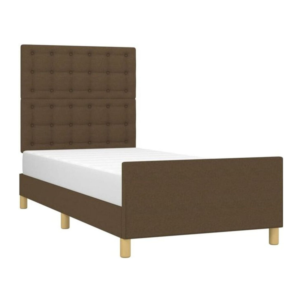 Polsterbett vidaxl in Braun aus Stoff und Holzwerkstoff, B/T/H: 90 x 200 x 118 cm - Bild 1