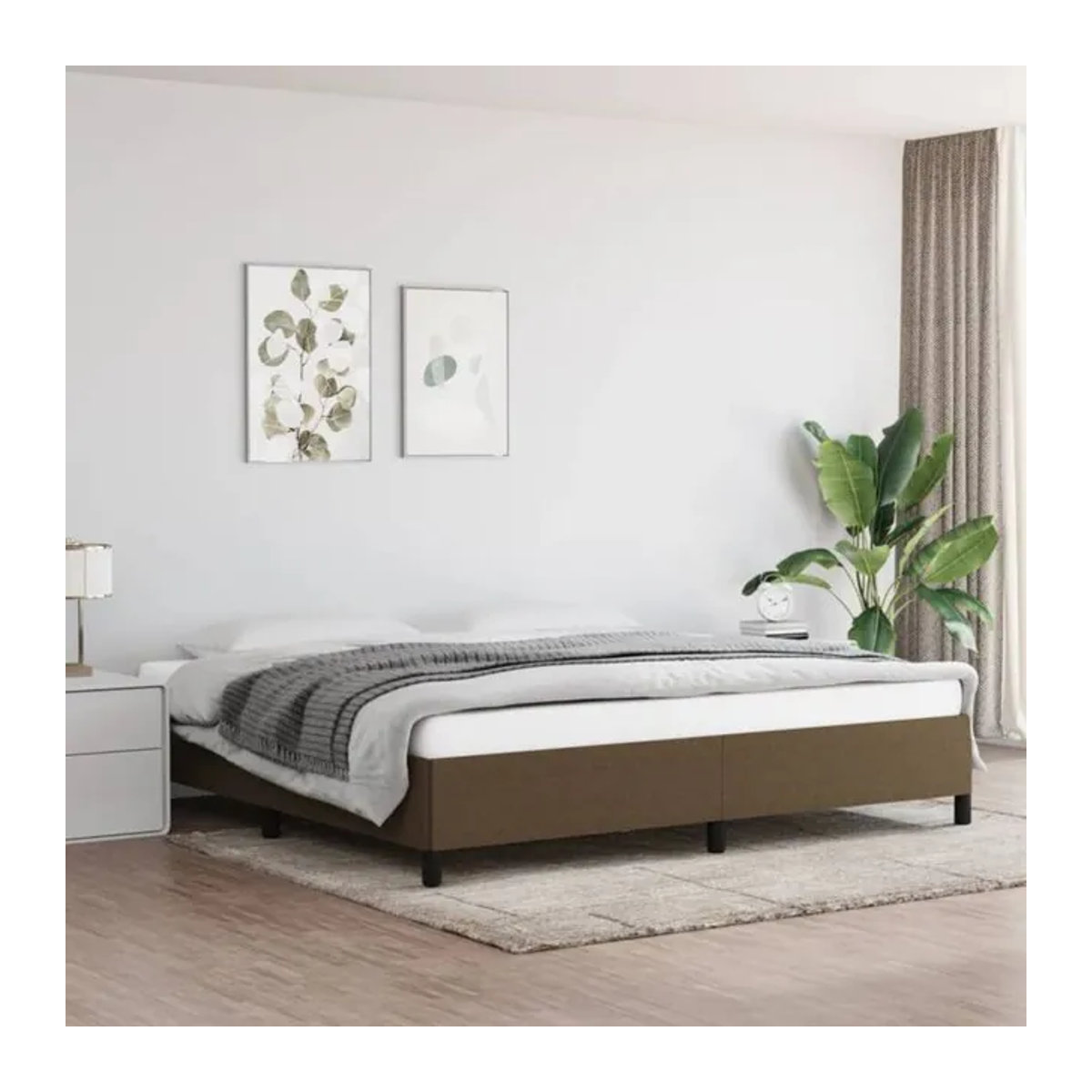 Polsterbett vidaxl in Braun aus Stoff und Holzwerkstoff ohne Matratze B/T/H: 200 x 200 x 35 cm - Bild 1