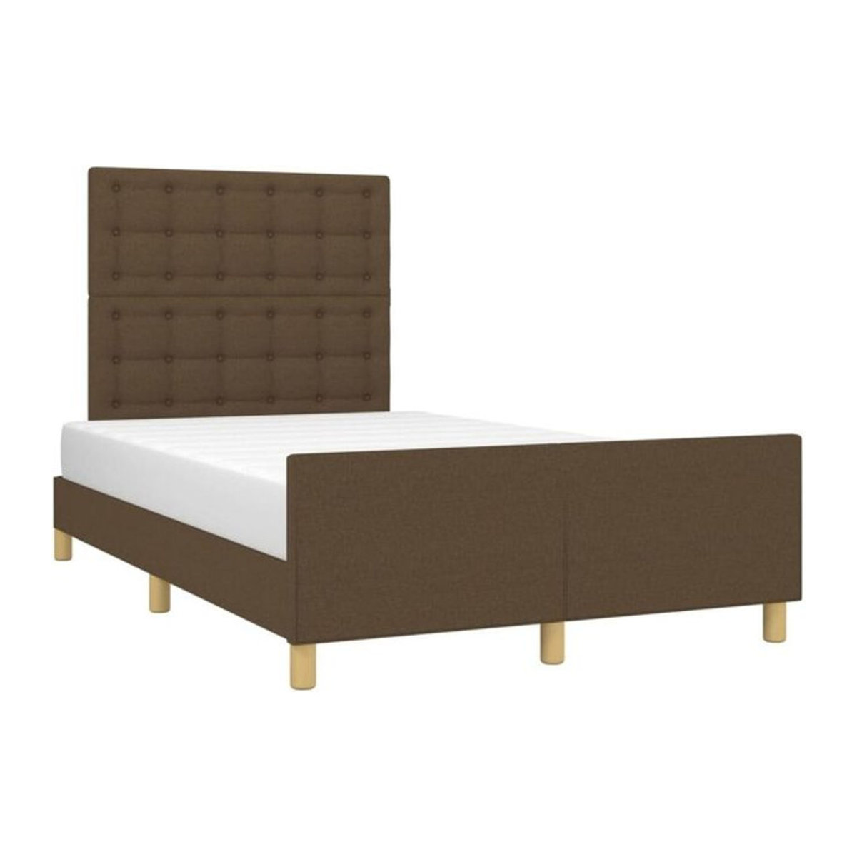Polsterbett vidaxl in Braun aus Stoff und Massivholz, B/T/H: 120 x 200 cm - Bild 1