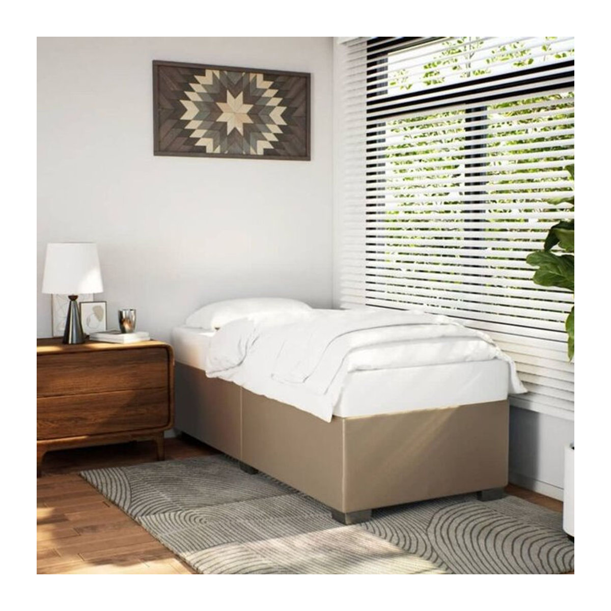 Polsterbett Vidaxl in Braun und Beige aus Kunstleder und Holzwerkstoff, B/T/H: 90 x 200 cm - Bild 1
