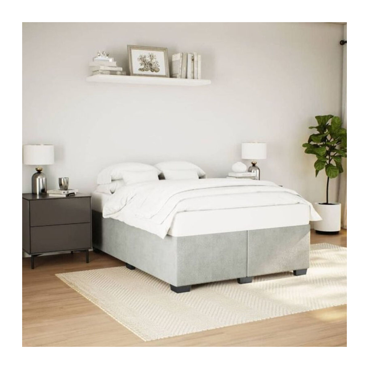 Polsterbett Vidaxl in Grau aus Samt und Holzwerkstoff, B/T: 160 x 200 cm - Bild 1