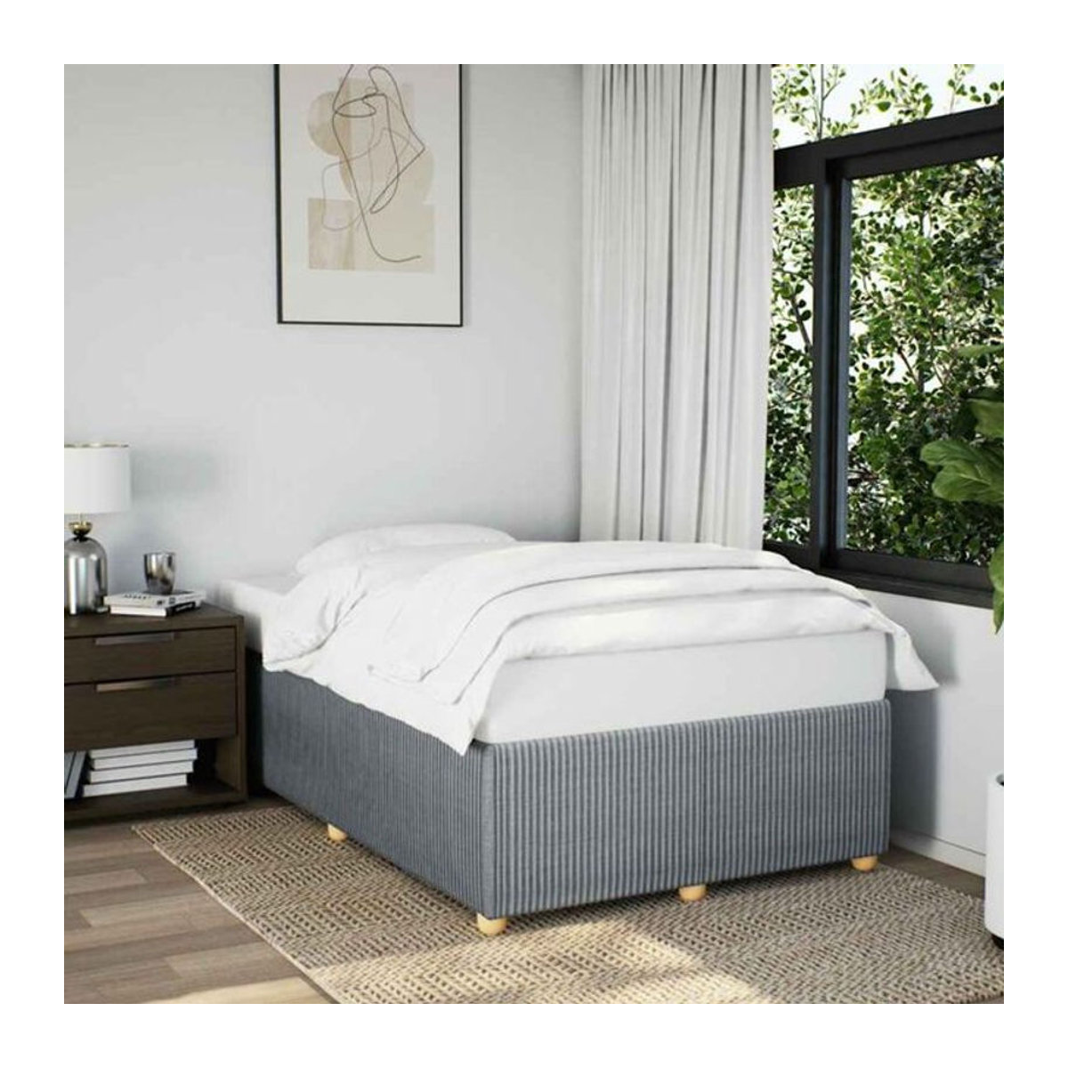 Polsterbett vidaxl in Grau aus Stoff und Holzwerkstoff, B/T: 120 x 200 cm - Bild 1