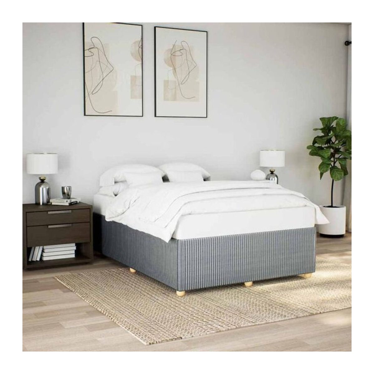Polsterbett vidaxl in Grau aus Stoff und Holzwerkstoff, B/T: 140 x 190 cm - Bild 1