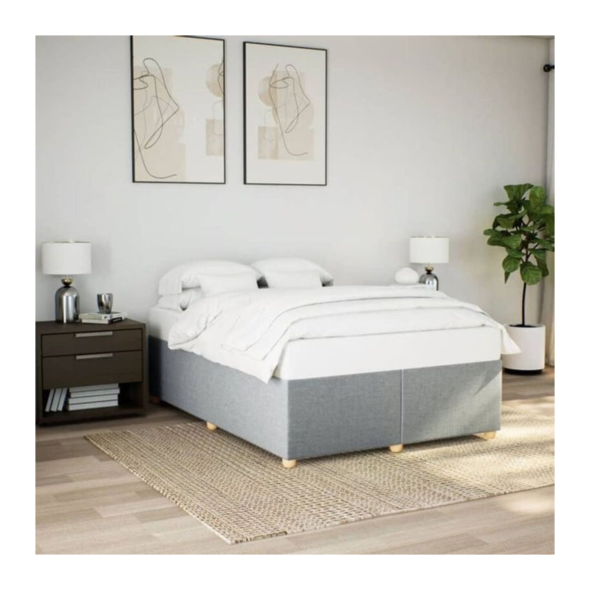 Polsterbett vidaxl in Grau aus Stoff und Holzwerkstoff, B/T: 140 x 200 cm - Bild 1