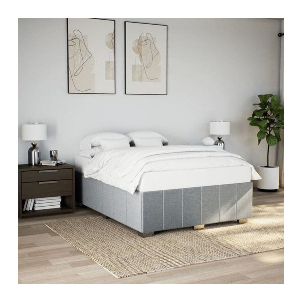 Polsterbett vidaxl in Grau aus Stoff und Holzwerkstoff, B/T: 140 x 200 cm - Bild 1