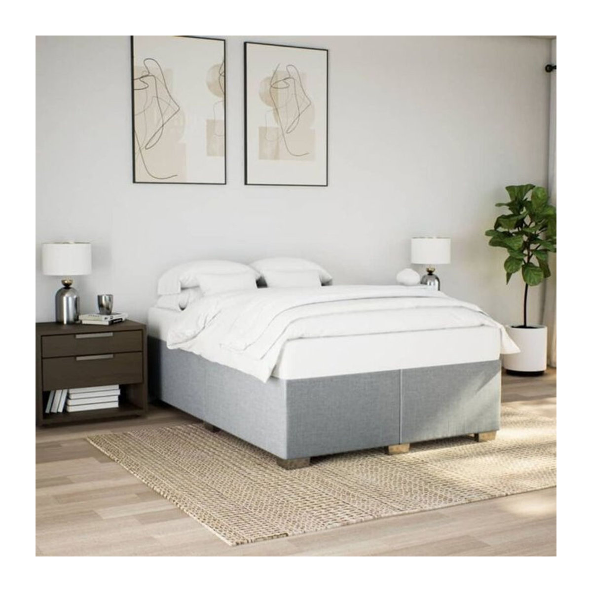 Polsterbett Vidaxl in Grau aus Stoff und Holzwerkstoff, B/T: 160 x 200 cm - Bild 1