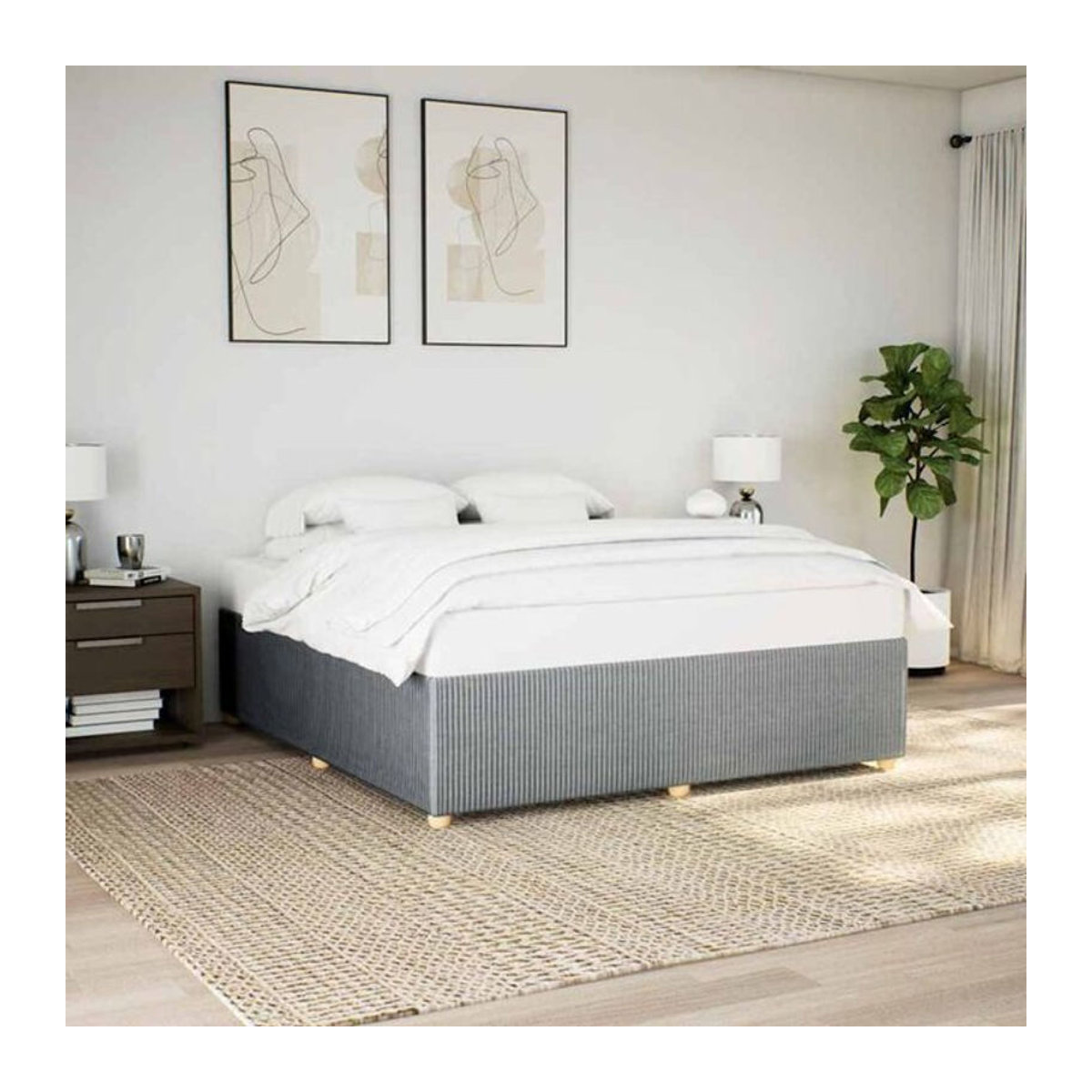 Polsterbett vidaxl in Grau aus Stoff und Holzwerkstoff, B/T: 180 x 200 cm - Bild 1
