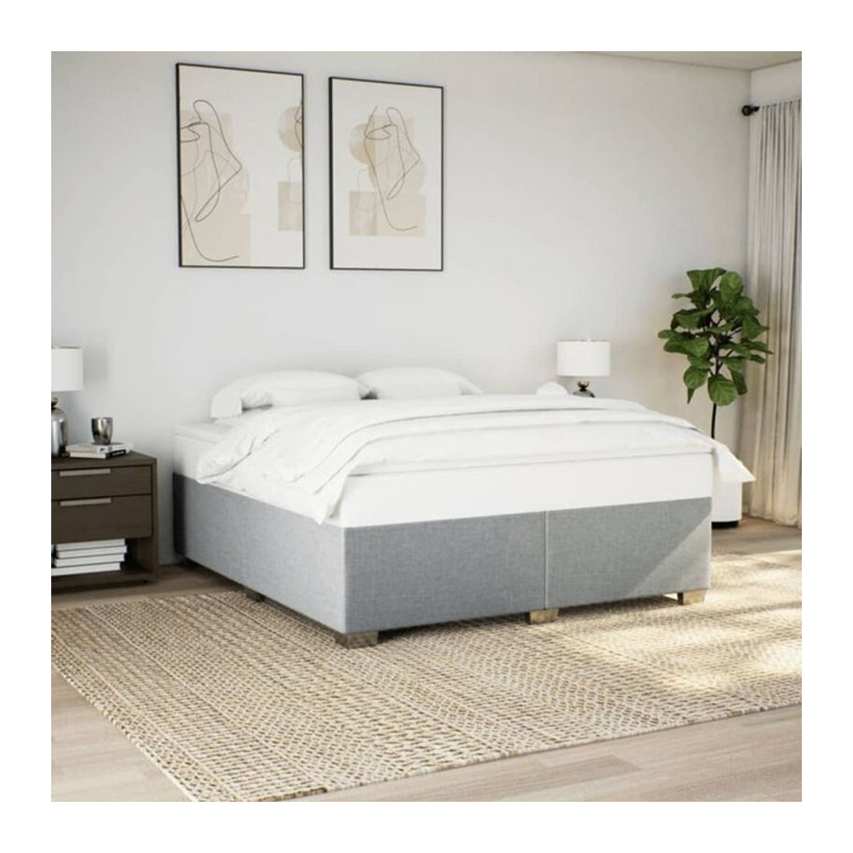 Polsterbett Vidaxl in Grau aus Stoff und Holzwerkstoff, B/T: 180 x 200 cm - Bild 1